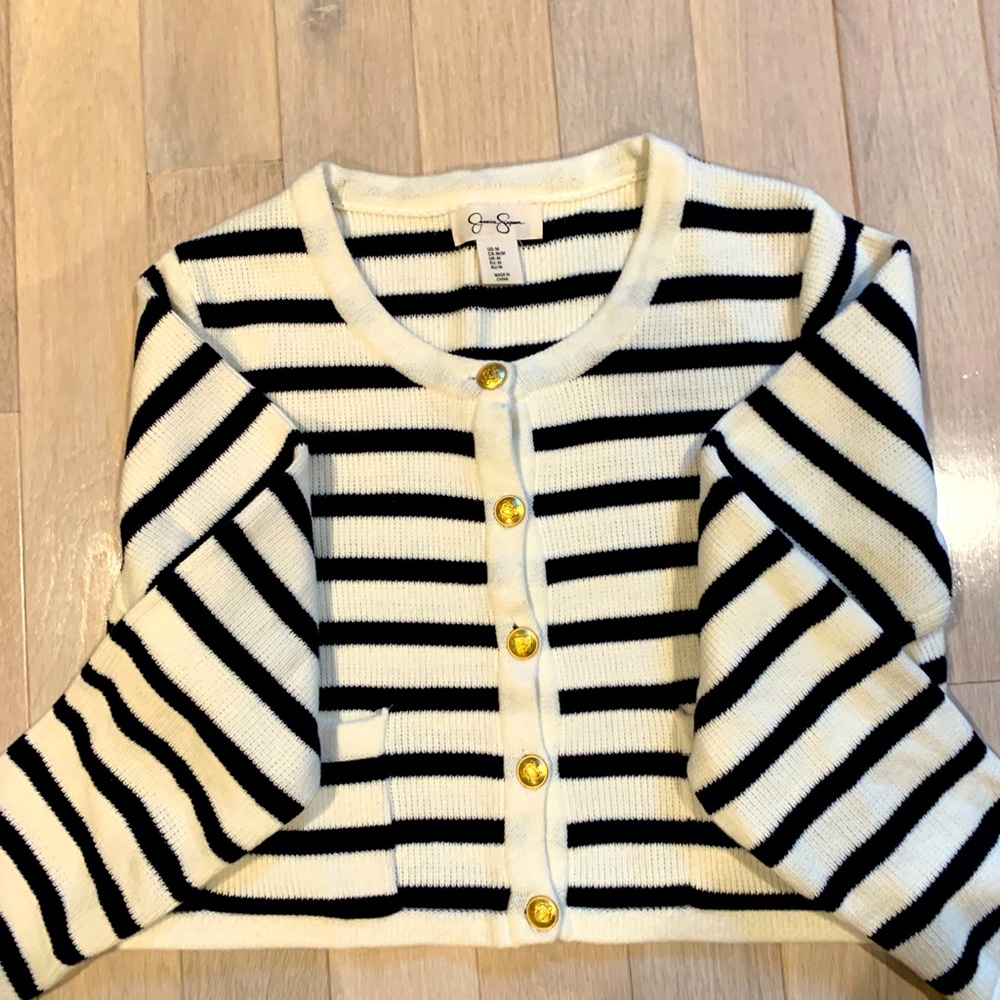 Jessica Simpson Striped Cropped Sweater Size M